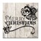 Crafted Creations Beige and Black "MERRY CHRISTMAS" Wrapped Square Wall Art Decor 12" x 12"